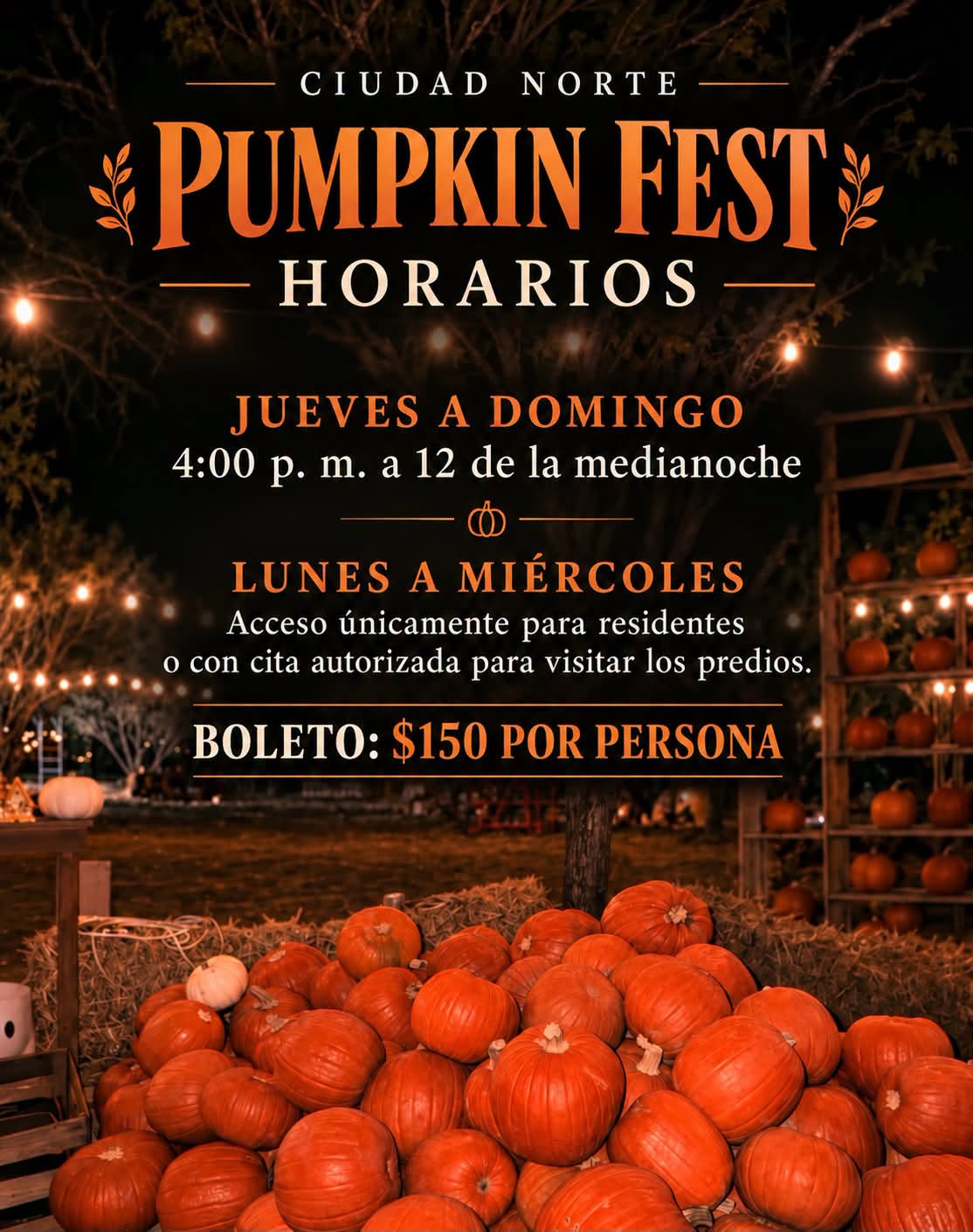 Horarios Pumpkin Fest